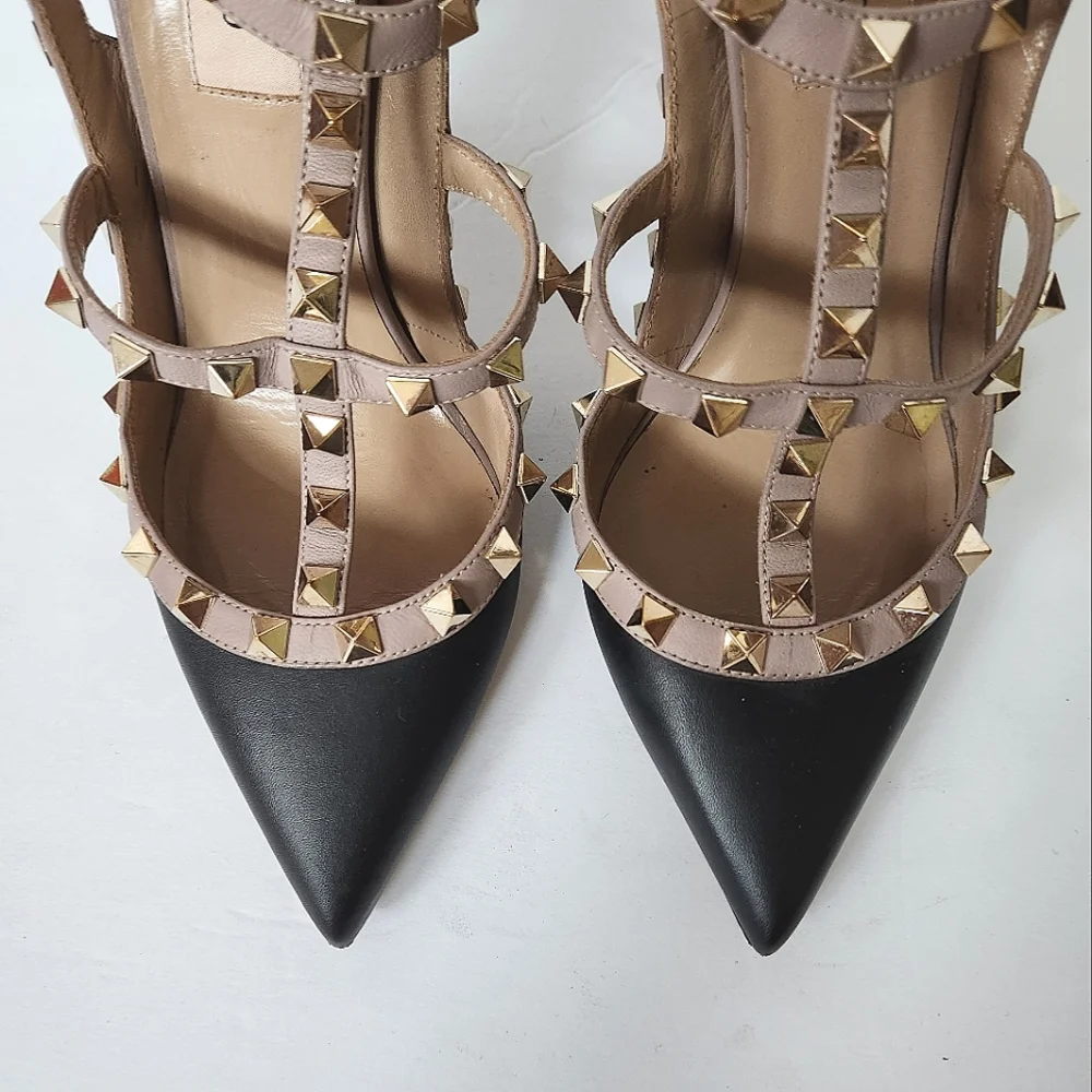 Valentino Rockstud Leather Slings shoes Size 7 - Picture 2 of 9
